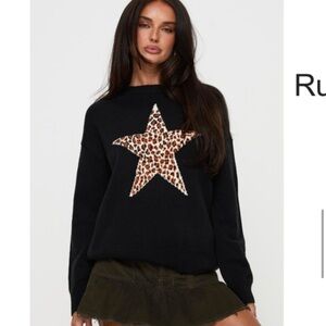 Princess Polly Leopard Star Knit Sweater
